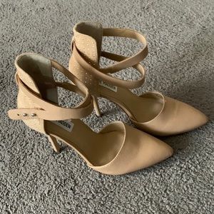 Steve Madden Nude and Silver Heels